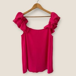 Haptics Pink Ruffle Top NWT